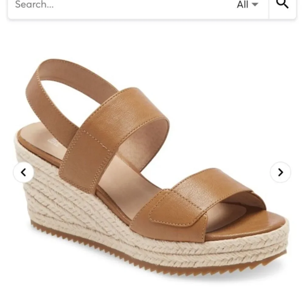 Eileen Fisher Maxi Chestnut Sandals Sz 8.5| Leather| Espadrille Platform
